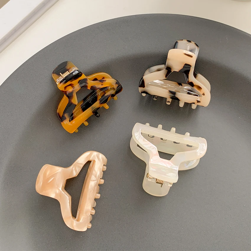 

Леопардовые заколки для волос заколка-зажим желеобразные цвета акриловый Краб для конского хвоста заколка для волос для девочек аксессуар...