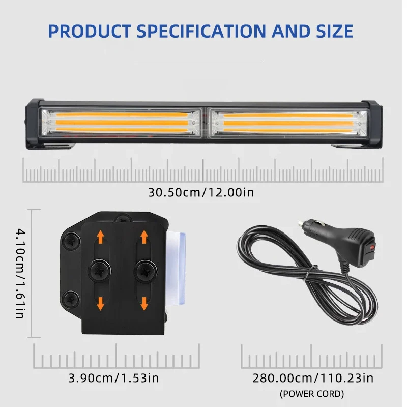 Светодиодные фонари автомобиля COB Вспышка Предупреждающий сигнал Лампа Ходовые