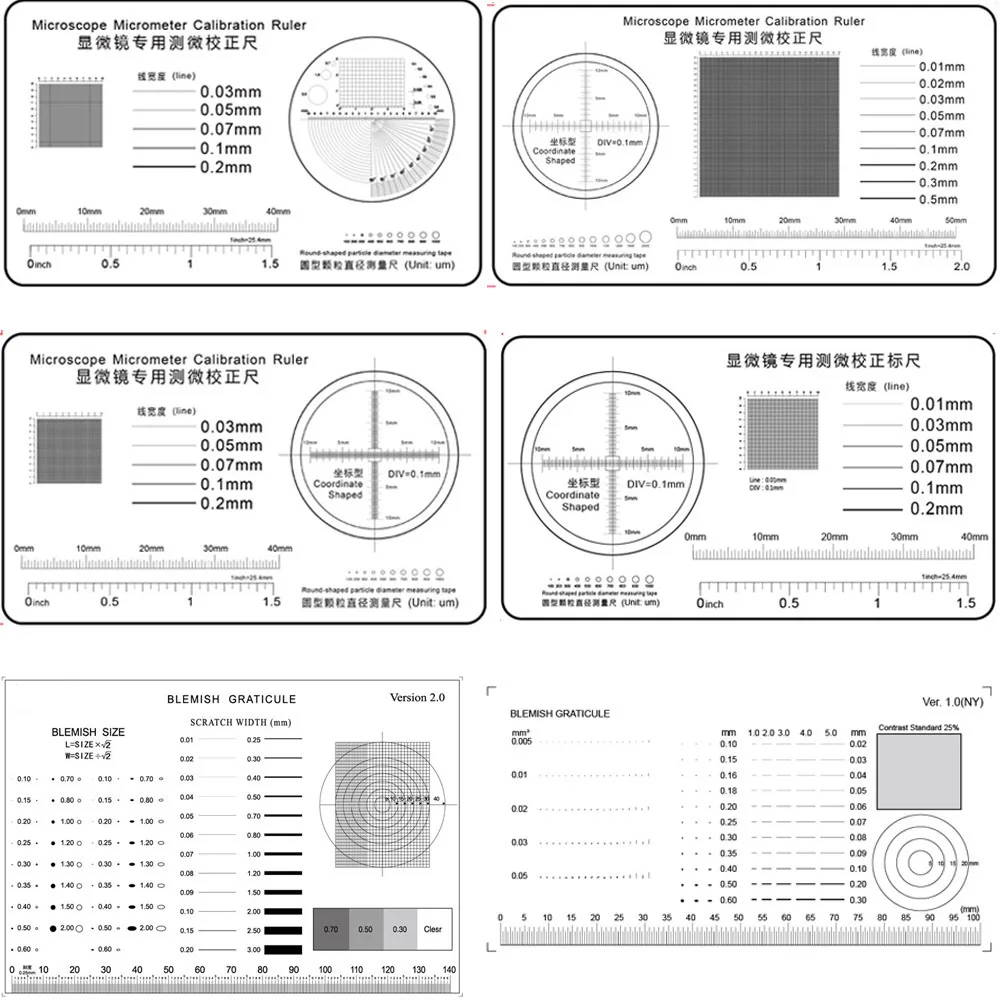 

Microscope Micrometer Calibration Ruler Point Gauge Measuring Comparison Card Soft Ruler Measurement Tool
