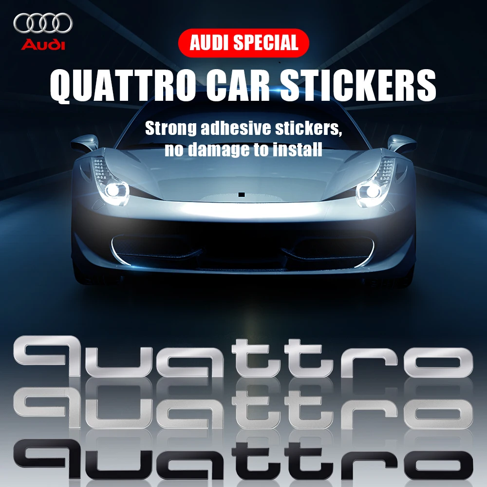 Алюминиевый автомобильный логотип Quattro эмблема кузова украшение багажника