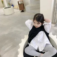 rinilucia 2022 spring new children asymmetrical sleeveless vest baby girls and solid color casual blouse baby girl clothes