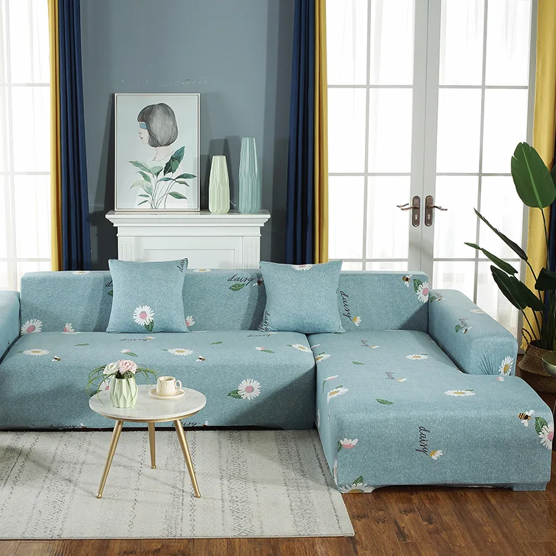 

Высокоэластичный вязаный чехол для дивана с принтом, полноразмерный нескользящий одинарный двойной тройной ленивый Простой комбинация