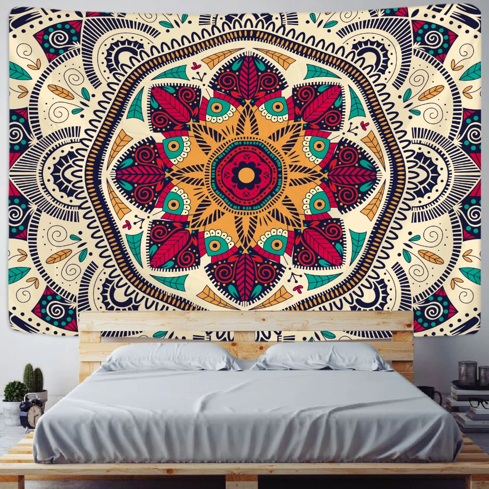 

Indian Large Mandala Wall Hanging Tarot Psychedelic Scene Home Decor Tapestry Hippie Boho Room Wall Decor Beach Towel
