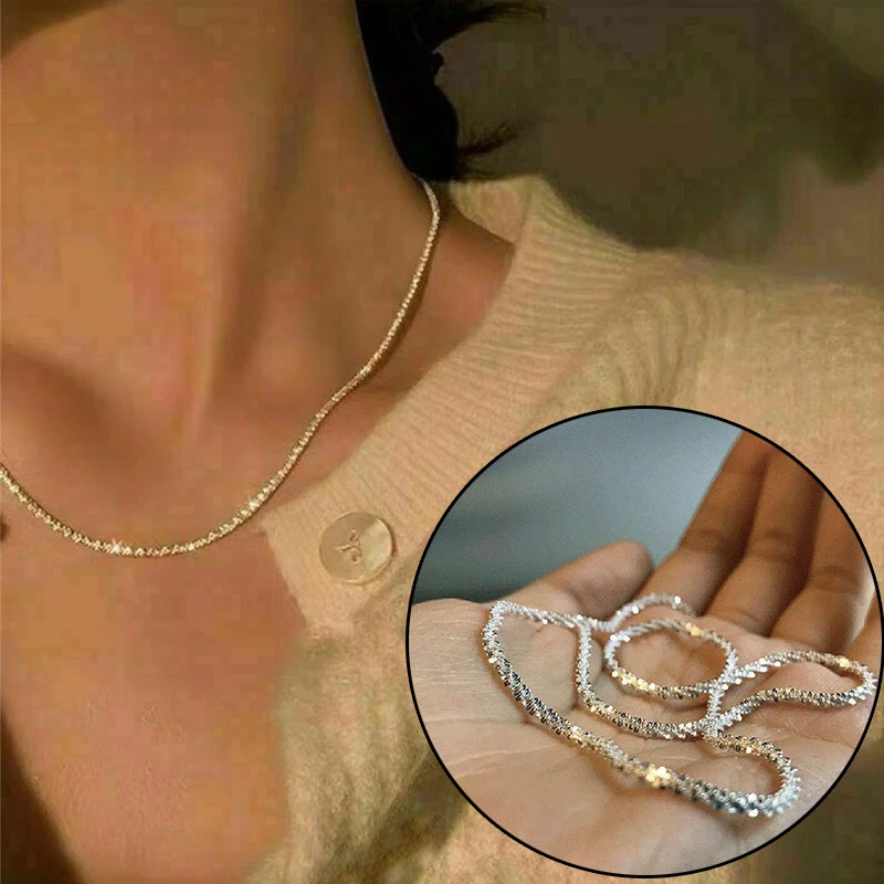 

Sparkling Gypsophila Silver Women Wedding Jewelry Chain Clavicle Necklace