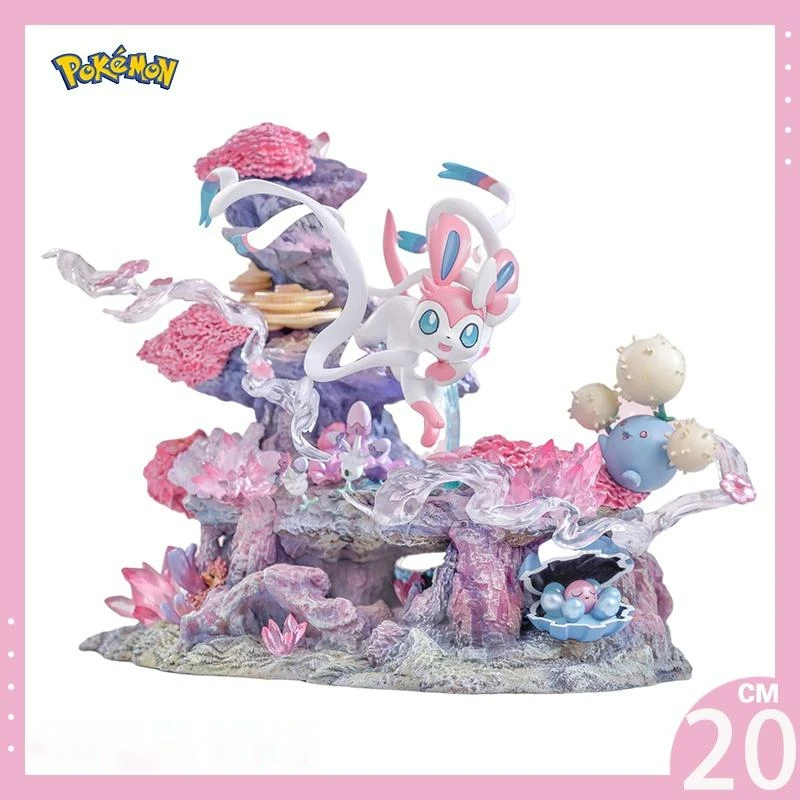 

20cm Anime Figures Pokemon Figure Sylveon The Island of Eevee GK Figurine PVC Statue Model Doll Collectible Room Decora Toy Gift