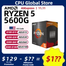 AMD Ryzen 5 5600G Box Novo Vega7 Brand New R5 5600G placa de video 라이젠 CPU Processor AM4 Radeon Graphics Chips With Cooler Fan