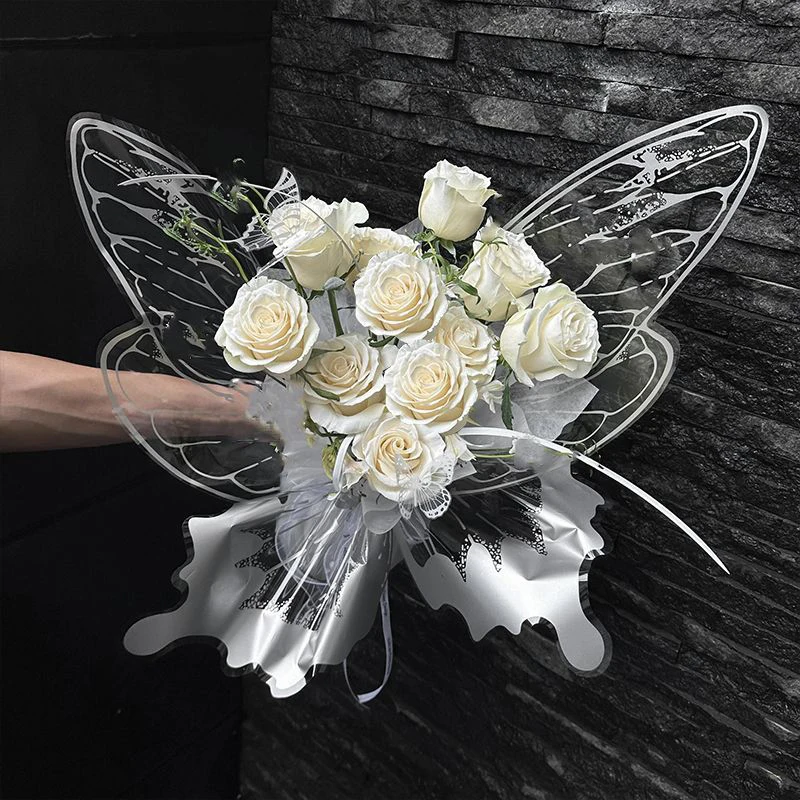 Новинка 2024 Года 50*56 См Цветочная Упаковочная Бумага 20 Листов С Бабочками Для DIY