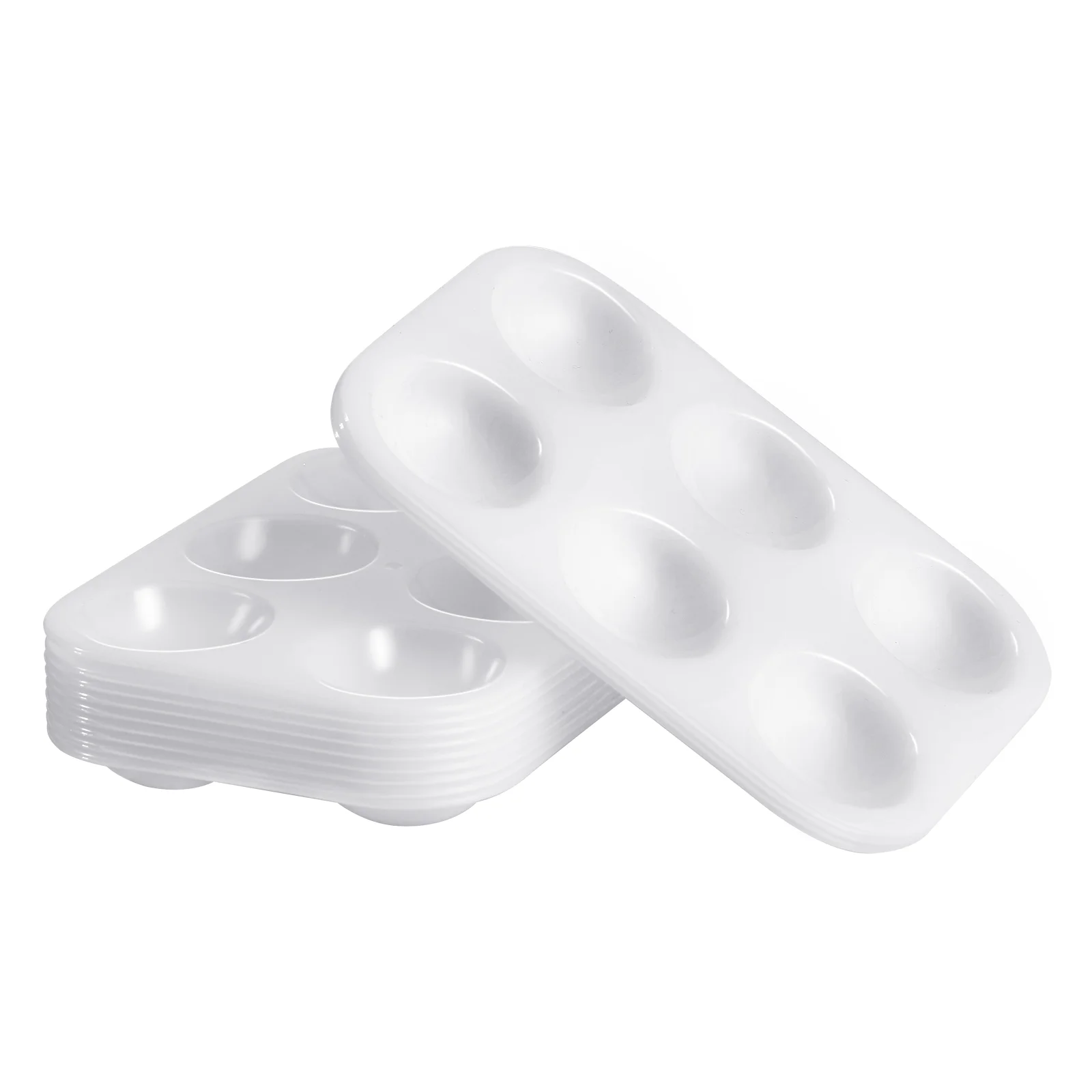 

12pcs White Six- Hole Square Oil White Square Six Hole Mixing for DIY Drawing Project School Classroom Supplies Craft