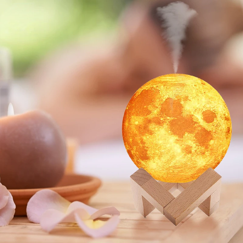 

Moon light Air HUmidifier 880ML Diffuser Aroma Essential Oil USB Ultrasonic Humidificador Night Cool Mist Maker Purifier