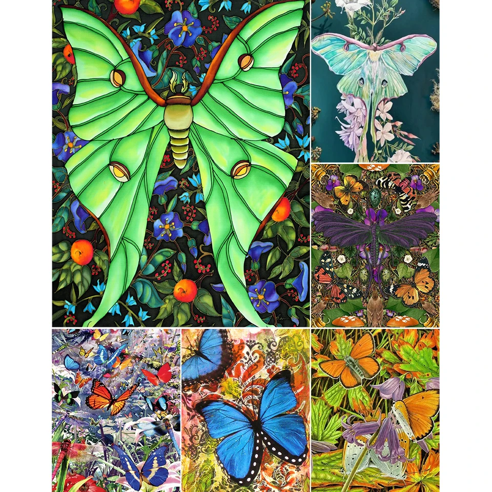

Алмазная 5D картина «сделай сам», мультяшная бабочка, Набор для вышивки крестиком, ручная роспись, стразы, украшение для стен, подарок