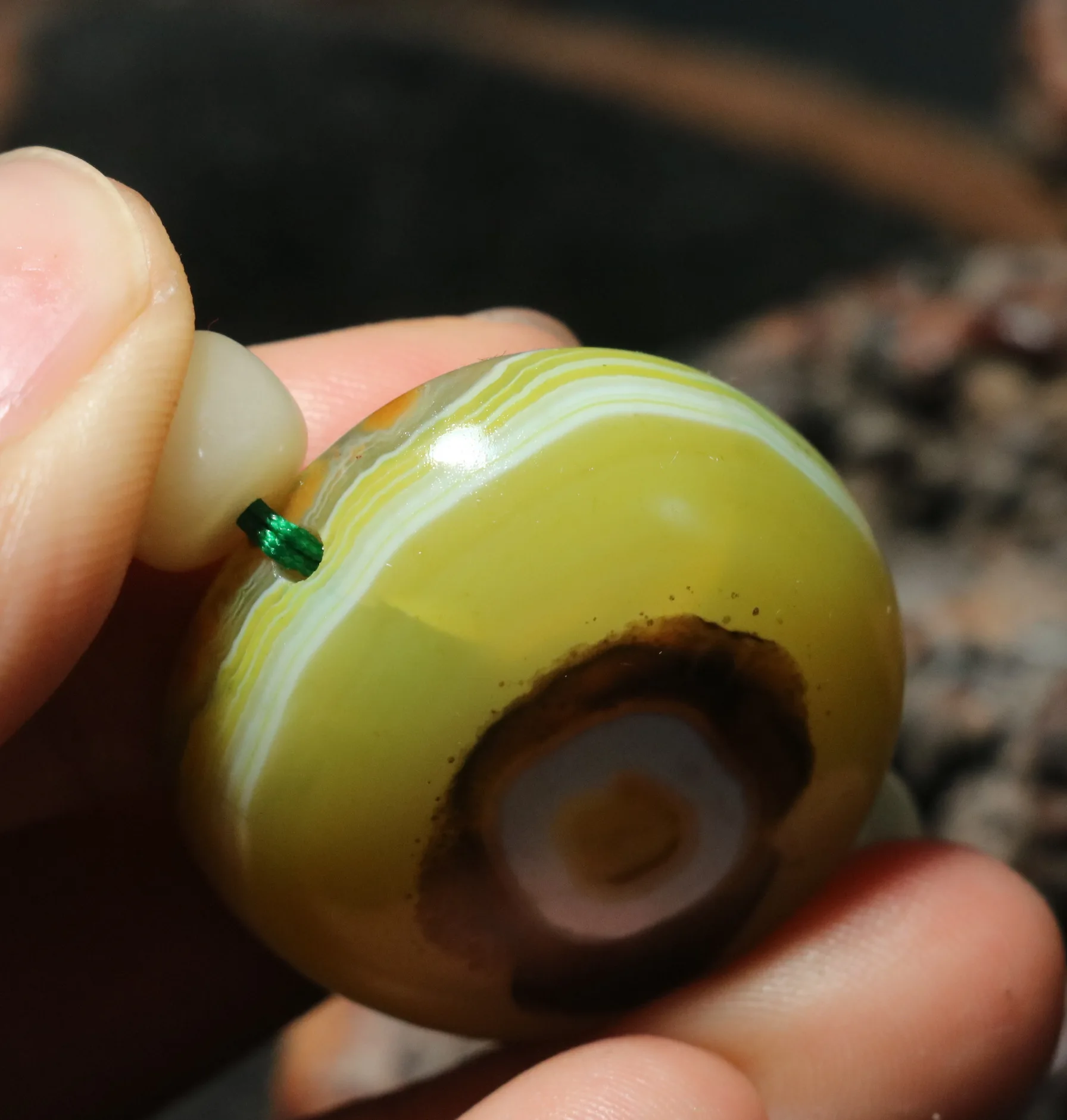 Волшебная сила Тибетский старый Agate Om Word Небесный Глаз козий глаз бусины дзи $