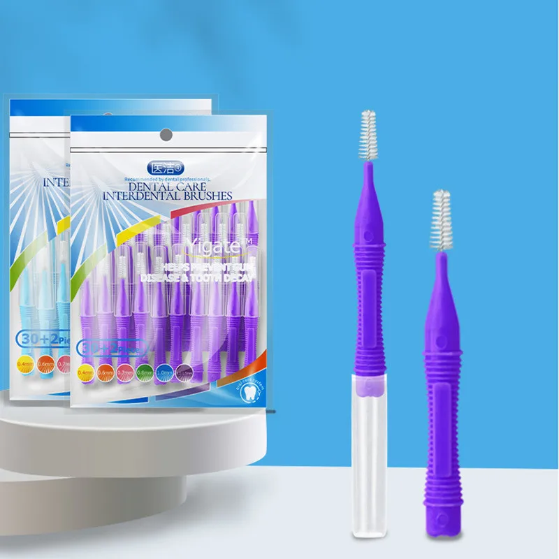 32Pcs Teeth Cleaning Brush Tooth Floss Oral Hygiene Dental Floss Interdental Brush Toothpick Dental Floss Orthodontic Toothbrush