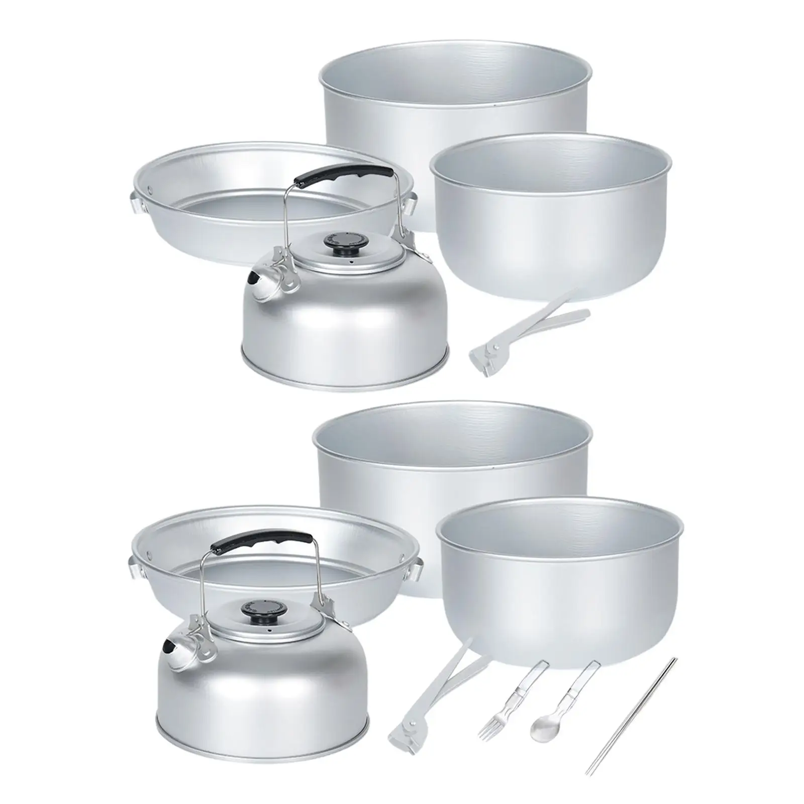 

Portable Cookware Set Wth Handle Frying Pan Tableware Cooker Cooking Gear Pot for Outdoor Travel Dinner Backpacking Campfire