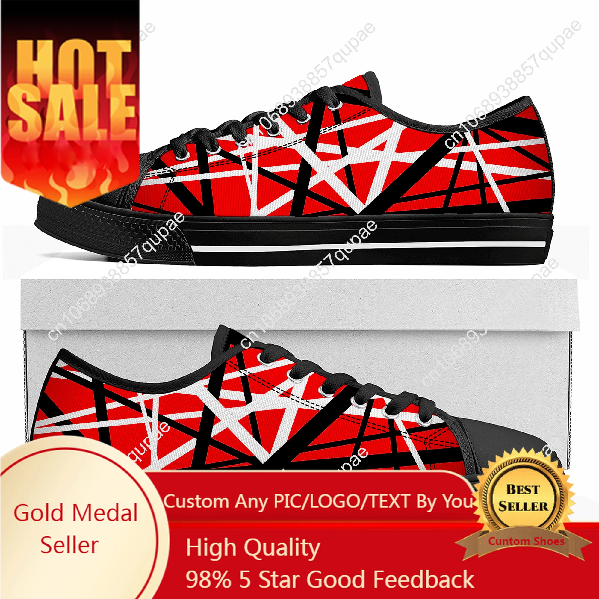 

Van Evh 1984 Stripes Halen Low Top High Quality Sneakers Mens Women Teenager Canvas Sneaker 5105 Casual Couple Shoes Custom Shoe