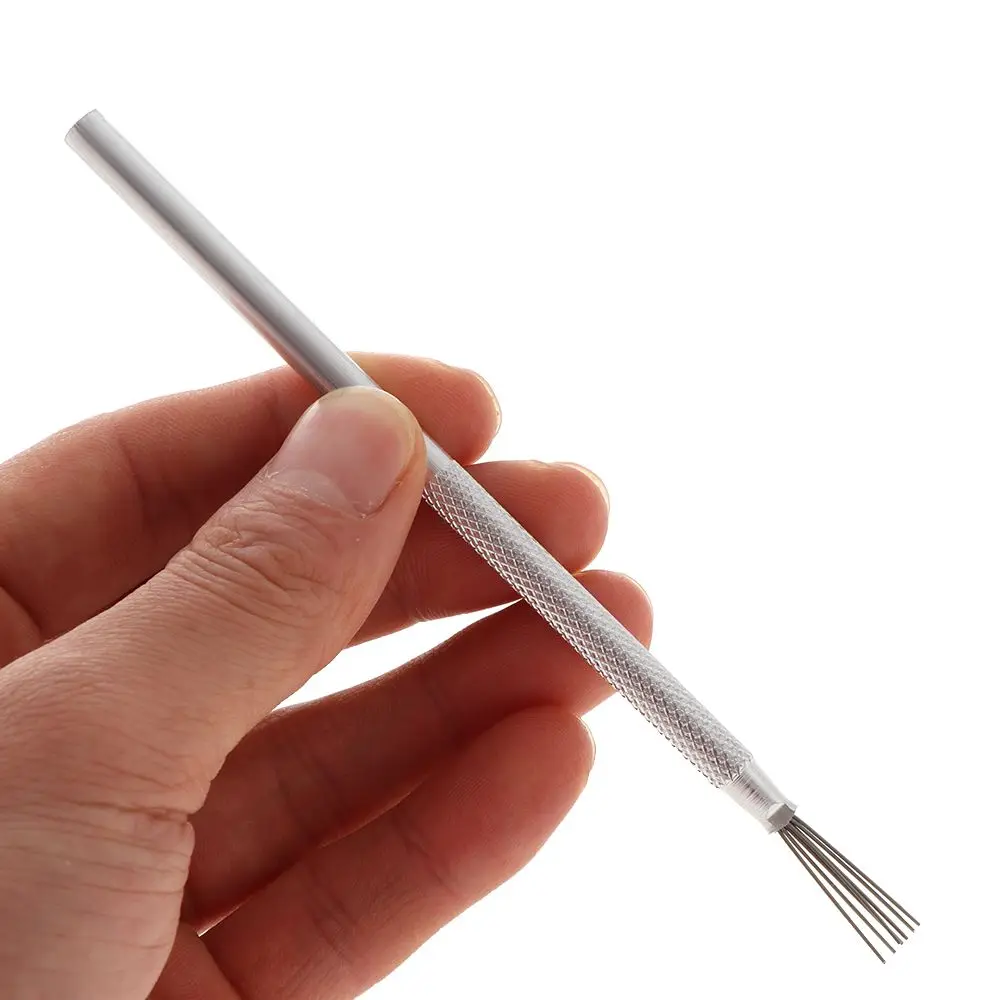 

1/2/3pcs Handmade Clay DIY Feather Wire Pottery Texture Brush Ceramics Tool 7 Pins Sculpting