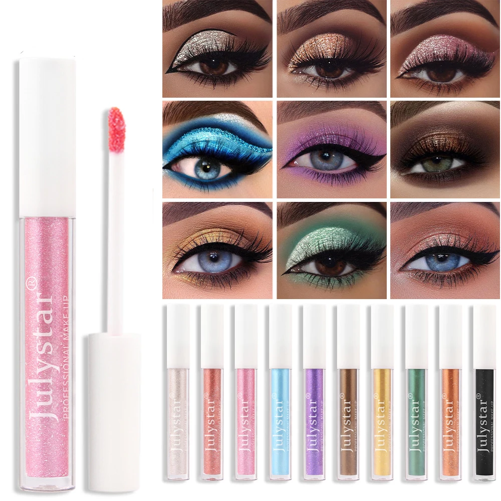 

Glitter Liquid Eyeshadow Metallic Waterproof Long Lasting Shimmering Shiny Eye Shadow Professional Eye Makeup for Women Cosmetic