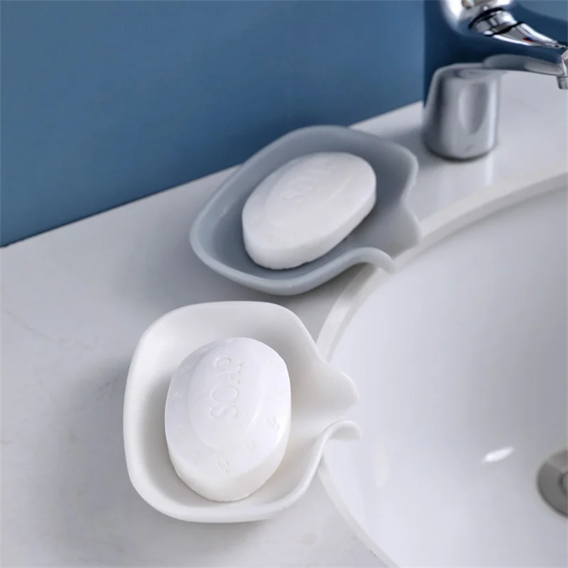 

Bathroom Soap Drain Rack Soap Dishes Soap Holder Household Anti-slip Silicone Soap Storage Box Bathroom Organizer Accessories