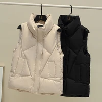 size 3xl winter down puffer vest women casual all match sleeveless jacket winter long bodywarm waistcoat winter sleeveless