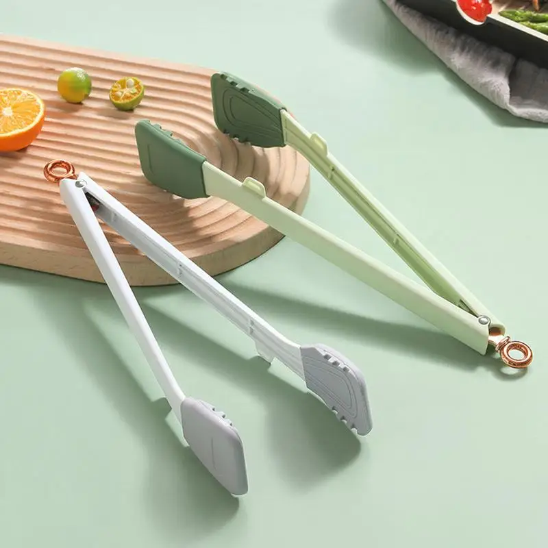 

Silicone Tipped Tongs With Support BBQ Grilling Tong Kitchen Cooking Salad Bread Serving Tong Non Stick Barbecue Clip Clamp