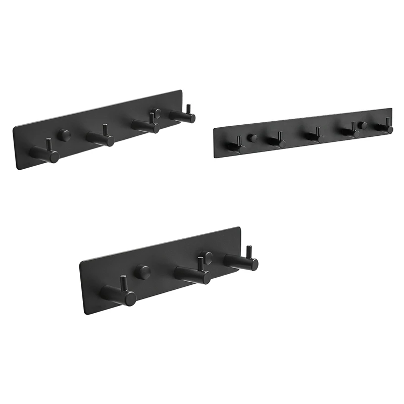 

Black Robe Hook Bathroom Stainless Steel Towel Hook Bag Hat Hook Wall Mounted Clothes Coat Hook Wall Hanger