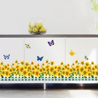 chrysanthemum wall decals grass fence tv background bedroom decoration wall stickers flower self adhesive removable