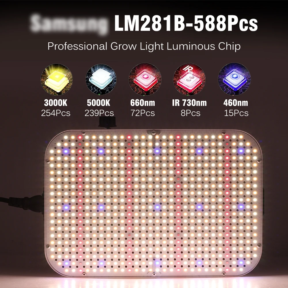 Приглушаемая лампа с полным спектром зеркальная УФ-ИК 588 встроенными чипами