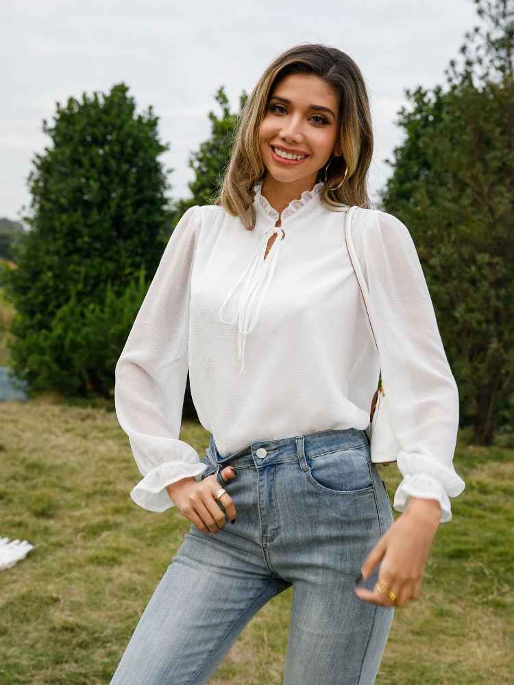 

Fashion Blouses Women Female Clothing Elegant Shirts for Woman Long Sleeve Tops Summer 2022 Korean Luxury Tunics Office Wear