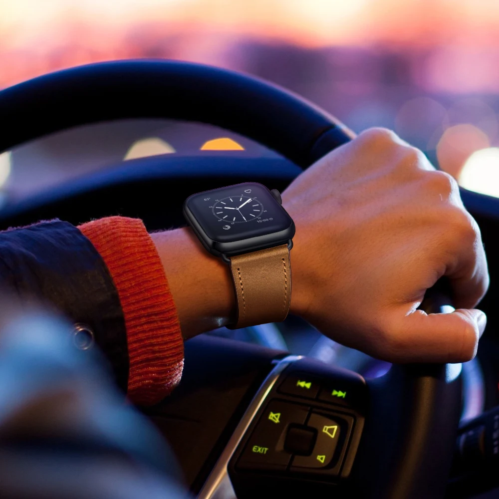 Фото Кожаный ремешок премиум-класса для Apple Watch Ultra 3 49 мм, 11, 10, 42 мм, 46 мм, 9, 8, 7, 45 мм, 41 мм, браслет для iWatch 6, 5, SE3, 44 мм, 40 мм, Correa №3