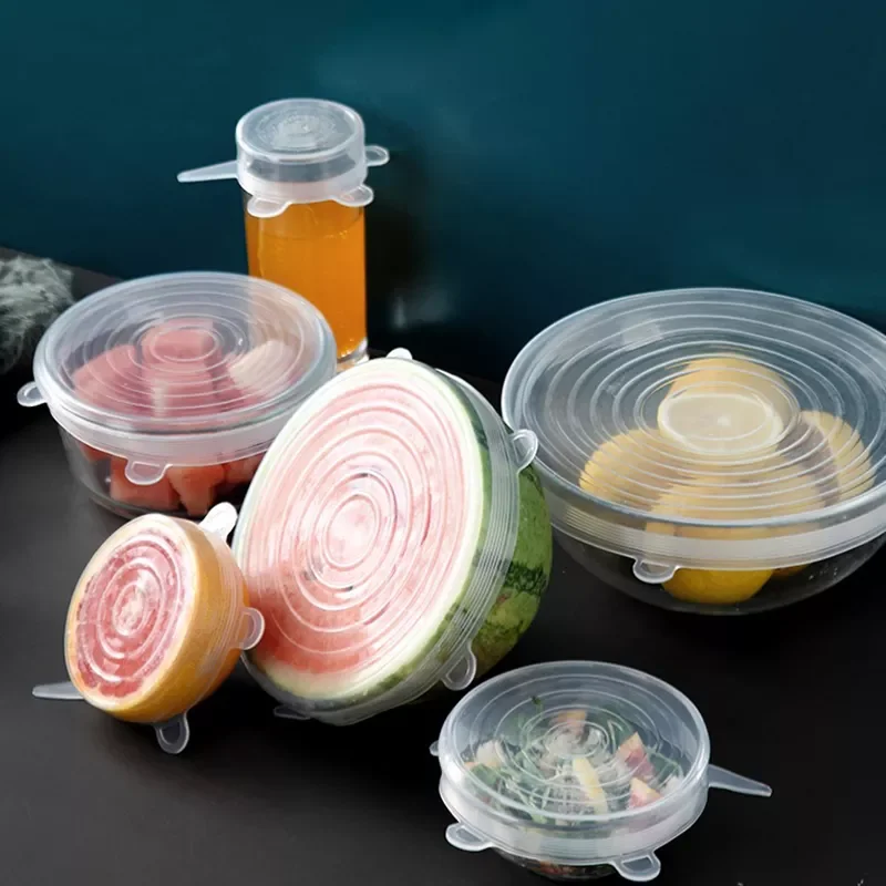 

2023New Pcs/Set Food Silicone Cover Universal Silicone Lids For Cookware Bowl Pot Lid Reusable Stretch Lids Wrap Kitchen Accesso