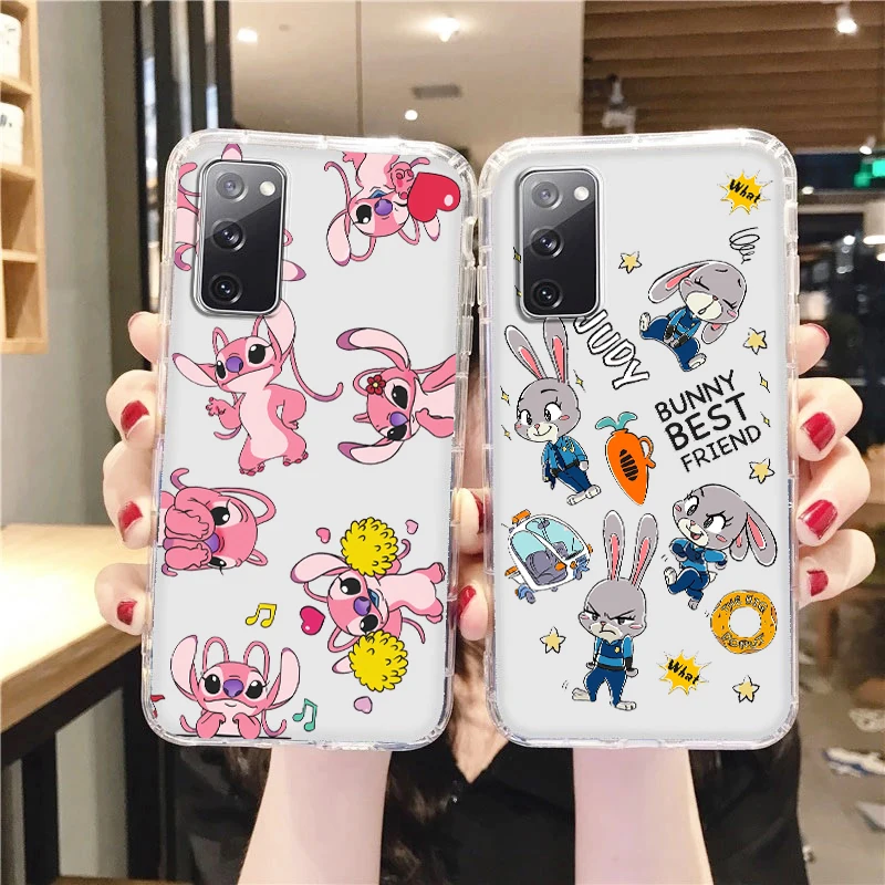 

Disney Lilo Stitch Baby Cute Transparent Phone Case For Samsung A73 A72 A71 A53 A52 A51 A42 A33 A32 A23 A22 A21S A12 A03 5G