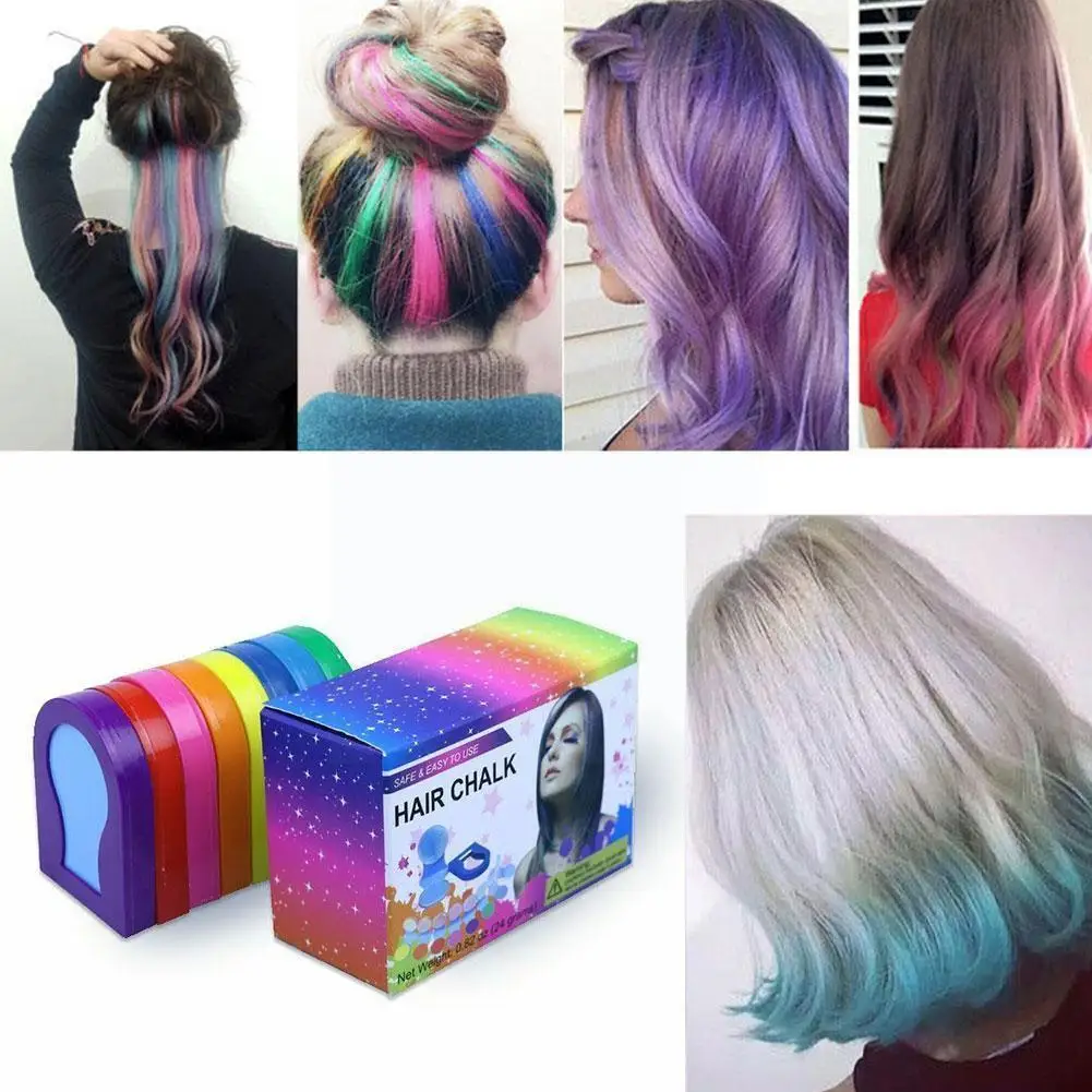 

8colors/set Hair Color Powder Portable Temporary Dye Powder Pastels Styling Hair Beauty Hair Chalk Soft Pastel Paint Salon F5v2
