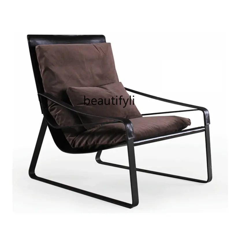 

Дизайнерское кресло для отдыха в скандинавском стиле, современное минималистичное кресло с откидывающейся спинкой, кресла для гостиной из кожи