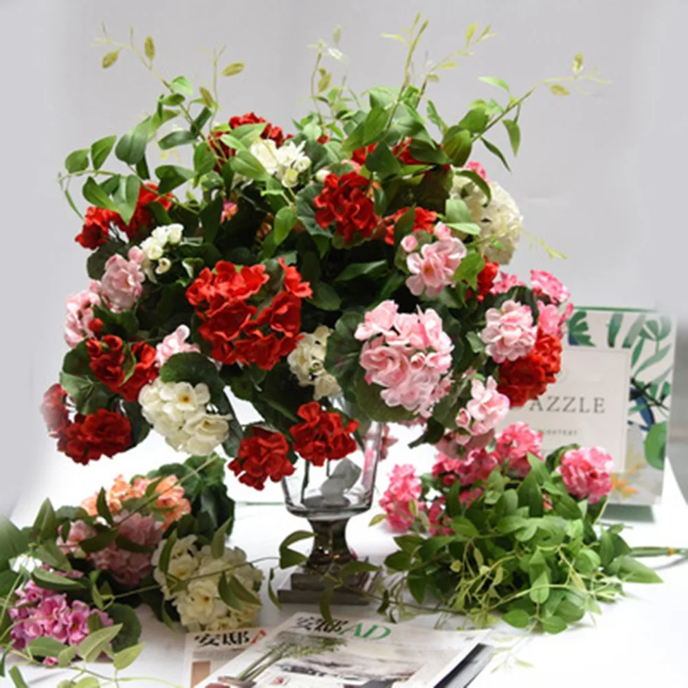 

Artificial Begonia Red Pink Flowers Bouquet Plant Artificial Plants Artificial Flower Wedding Home Restaurant Photography Decor