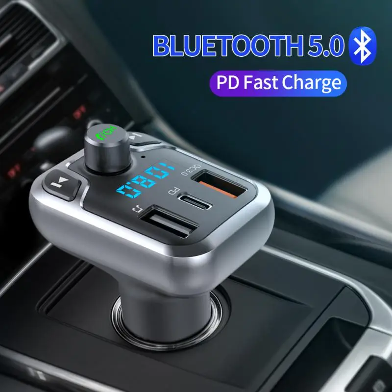 

Digital Tube Display Car Charger Pd Fast Charging Car Supplies 20w Car Bluetooth Player Fast Charging Multifunctional Portable