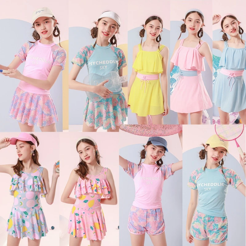 

Kids Swimwear For Girls Children'S Swimsuit Wholesale 2022 New Printed Dress Fashion Korean Style Children'S Siamese Sports Swim
