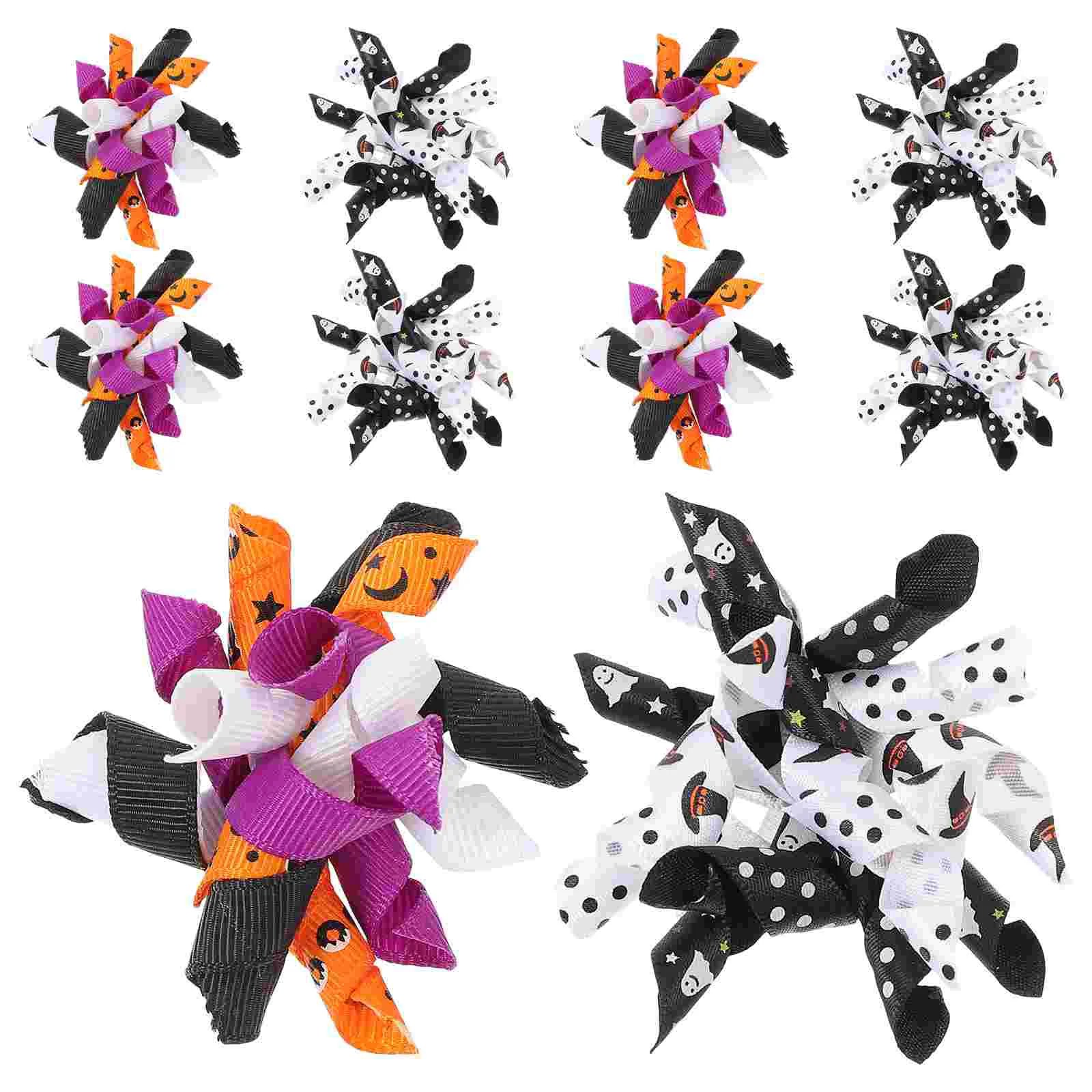 

10 Pcs Dog Bow Halloween Decor Puppy Bows Accessories Large Dogs Pets Grooming Hair Polyester