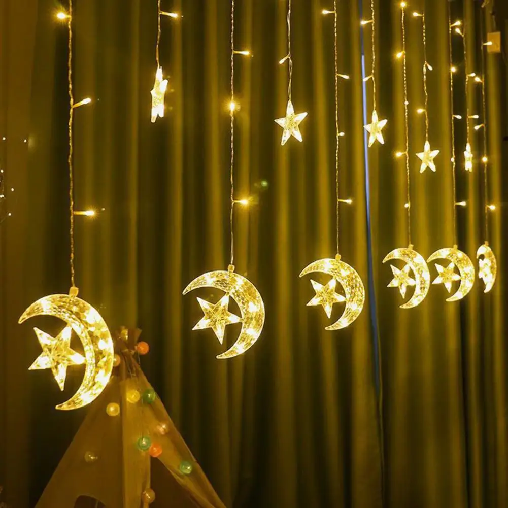 

Star String Light Waterproof 8 Modes Remote Control Romantic Decor Fairy Lights Holiday Hanging Moon Star Lamp String Home Decor