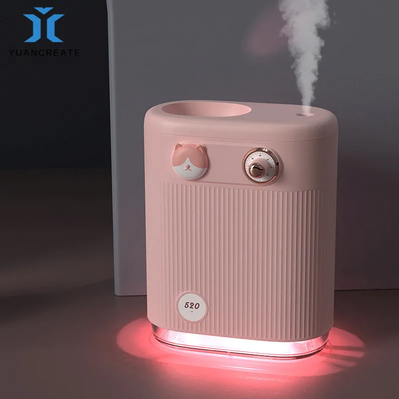 

Portable 520 ML Cartoon Cat Humidifier for Home Car Mist Maker with Colorful Night USB Lamp Bedroom Office Spray Maker Fragrance