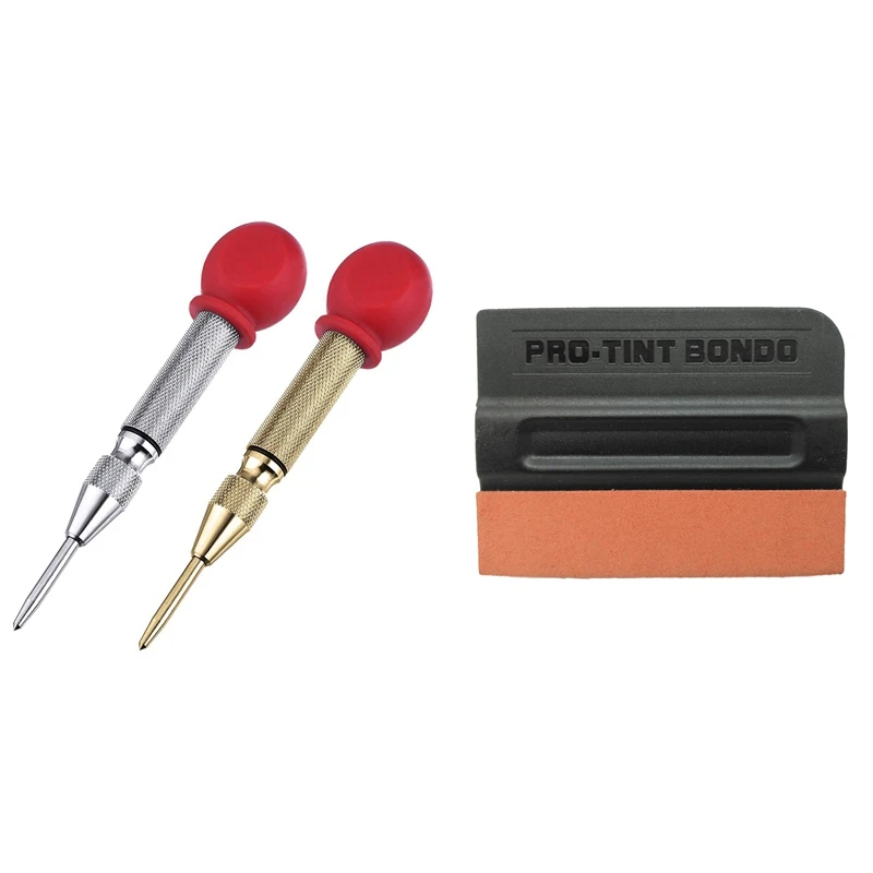 

2 Pcs High Speed Center Punch,Center Hole Punch Marker Scriber & 3Pcs Magnet Suege Felt Edge Squeegee Tool