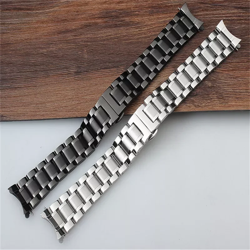 12/14/15/16/17/18/19/20/21/22/23/24mm Watch Band Strap Stainless Steel Watchband Bracelet with Hollow arc interface