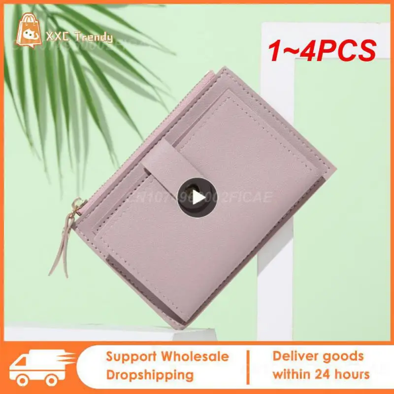 

1~4PCS Mini Women Wallets Card Wallets Multi-slot Card Holder PU Leather Fashion Female Purse Card Holder Wallet