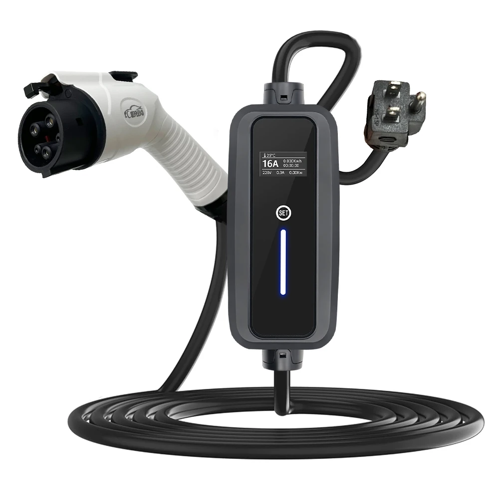 8 метров ТПУ кабель EV зарядное устройство J1772 тип 1 110-250 В 10/13/16A Уровень 2 EVSE