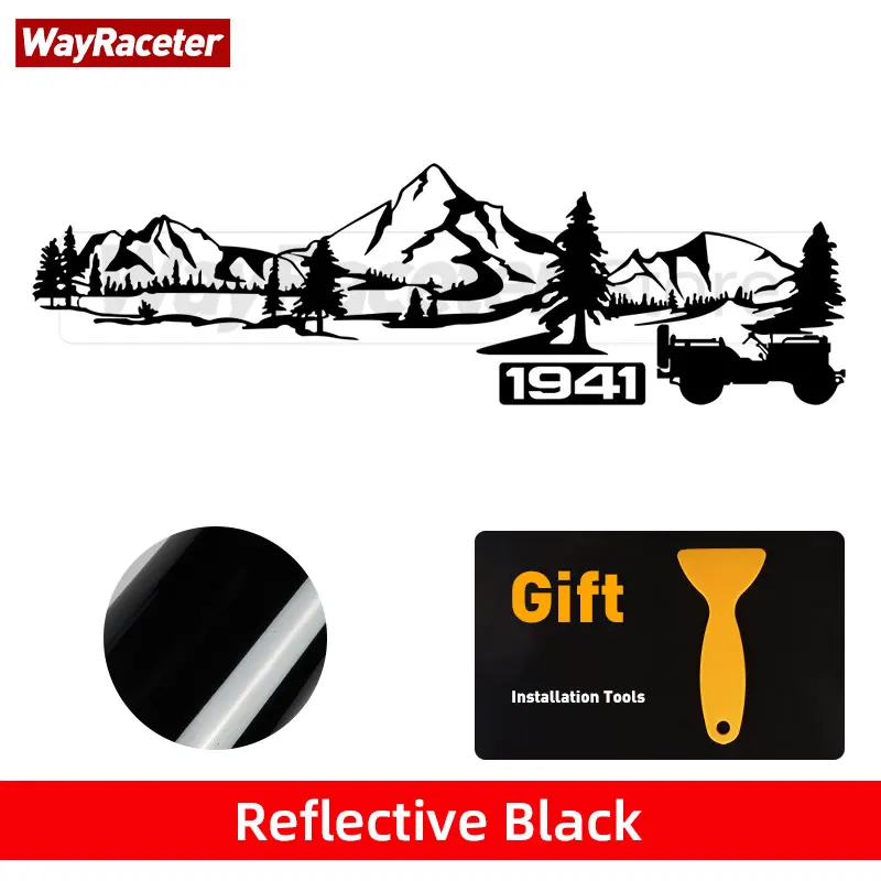 Светоотражающая наклейка для салона автомобиля, графика 1941, горная Виниловая наклейка для Jeep Wrangler JL 2018-On Gladiator JT 2022 2023