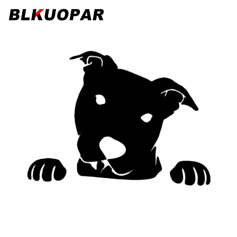 

Милые автомобильные наклейки BLKUOPAR с изображением собаки улыбающегося счастливого питбуля с животными, защита от царапин, искусственная ко...
