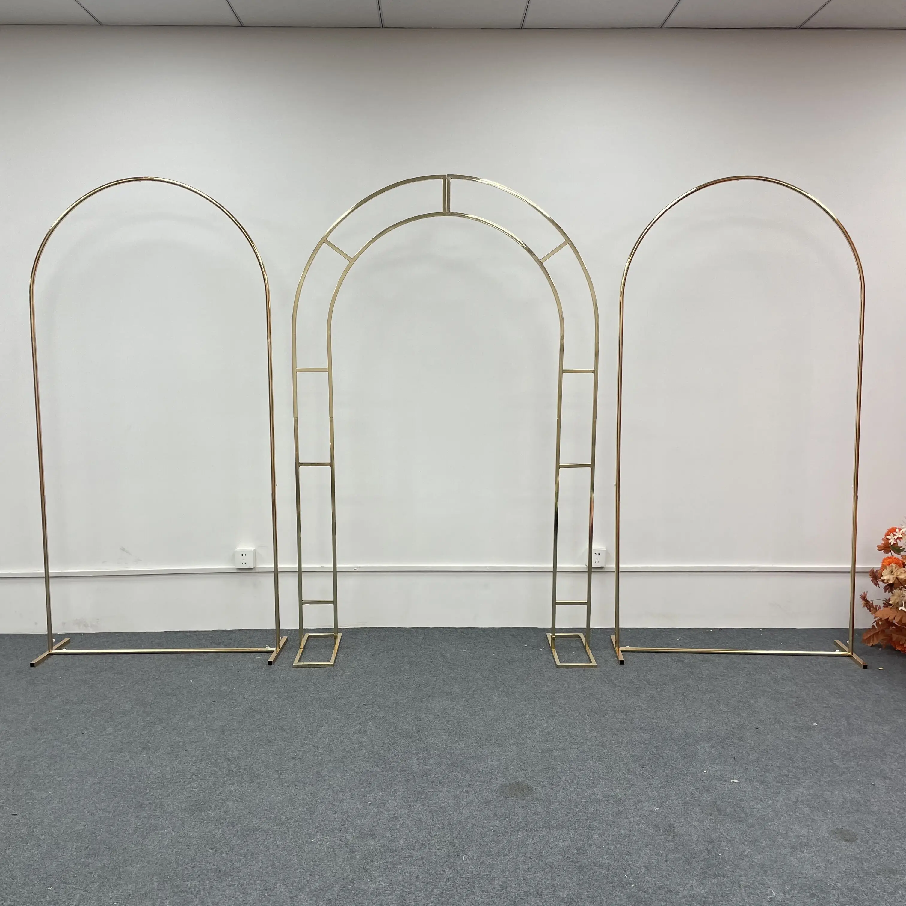 

3 шт./компл. позолоченный Блестящий арочный экран геометрической формы свадебный арочный каркас фоновая полка