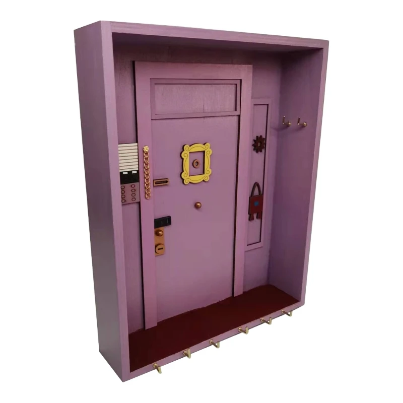 

Держатель для дверей для ТВ-шоу, друзей, деревянная фиолетовая дверная вешалка, декор для крыльца