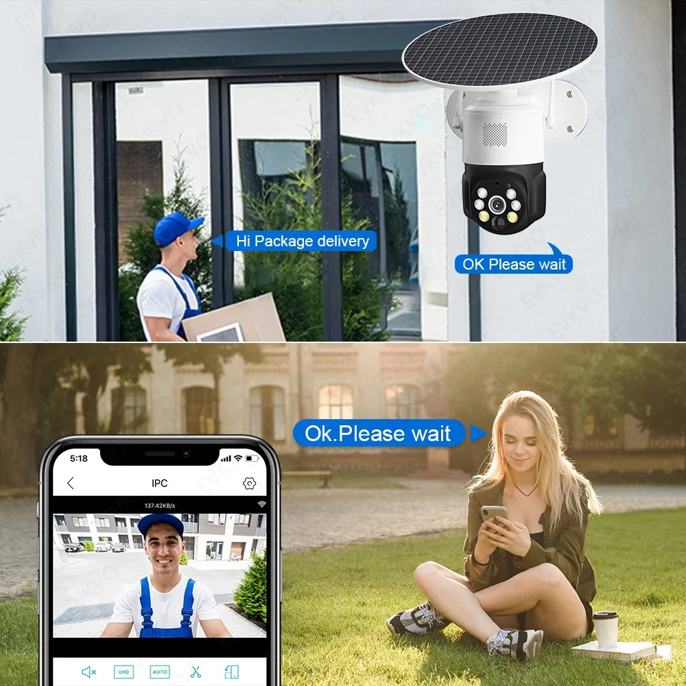 IP-камера наружная беспроводная с датчиком движения 5 Мп 4G LTE |