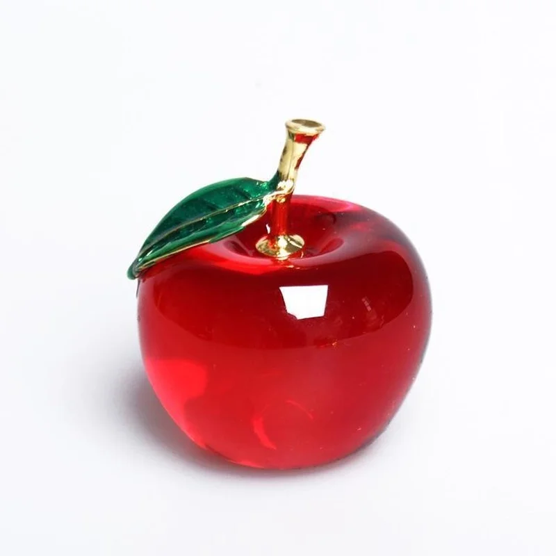 Christmas Pingguo Glass Crystal Apple Birthday Wedding Gifts Interior Decoration Small Ornaments