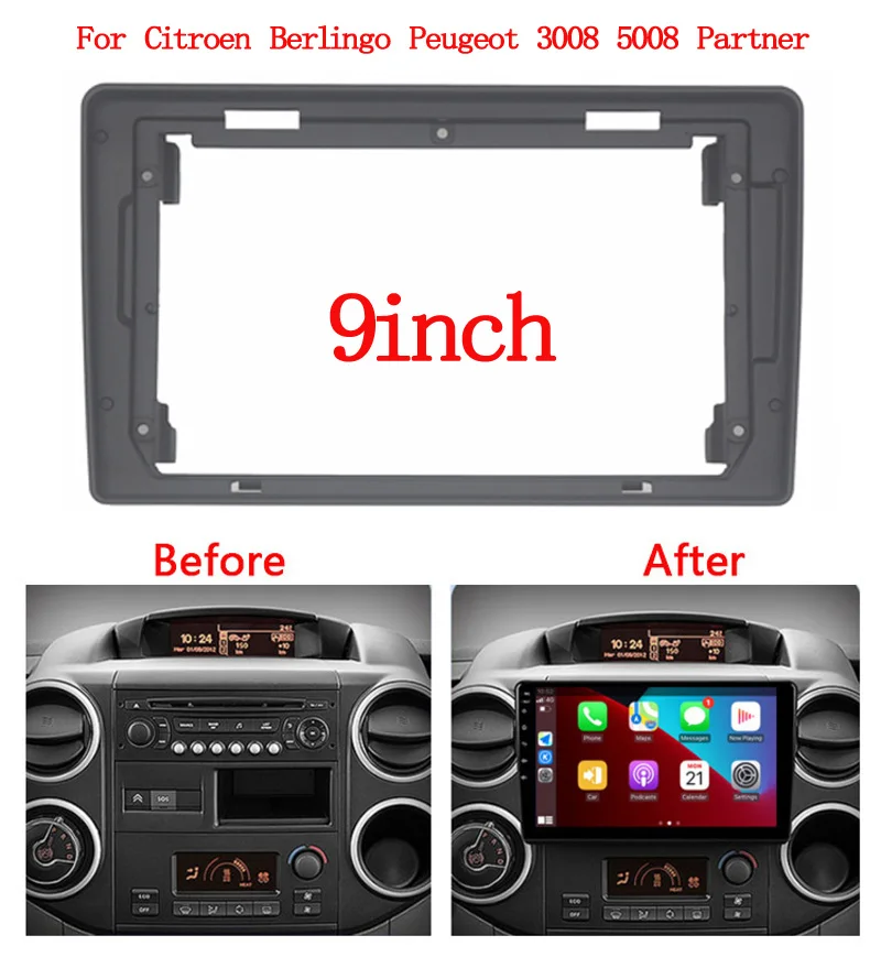 

2din android автомобильный DVD-облицовочный комплект для Citroen Berlingo Peugeot 3008 5008 Partner 2015-2019 автомобильный Радио приборная панель комплект