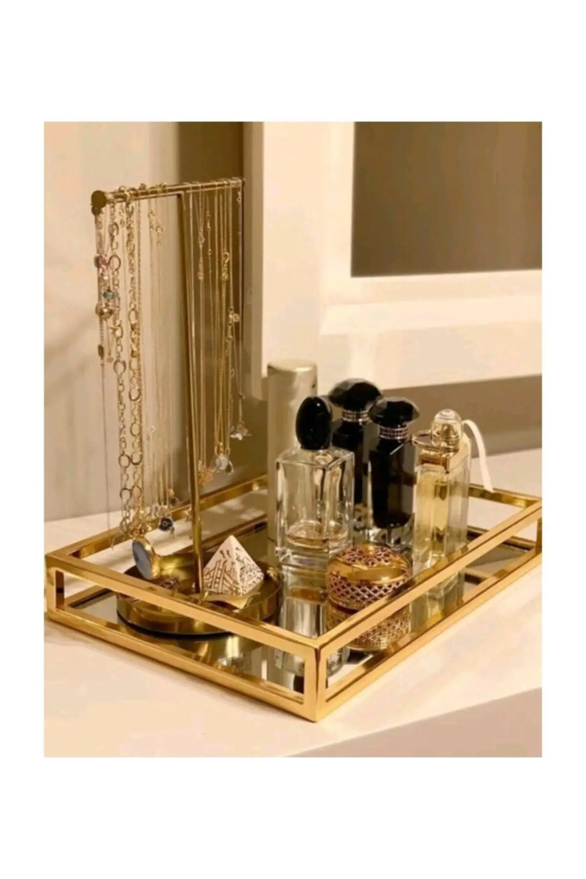 

Домашний Золотой прямоугольный декоративный зеркальный поднос для презентаций, 30x40 см, металлическая нижняя часть покрыта бархатом